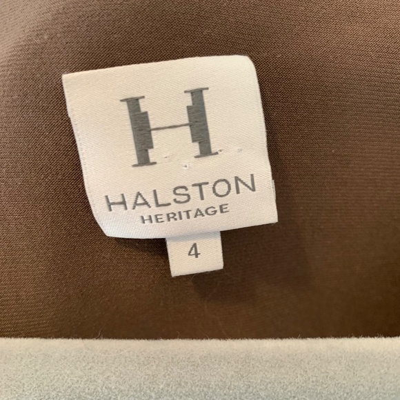Halston Heritage short gold thread w brown dress, sz 4 - Picture 6 of 6